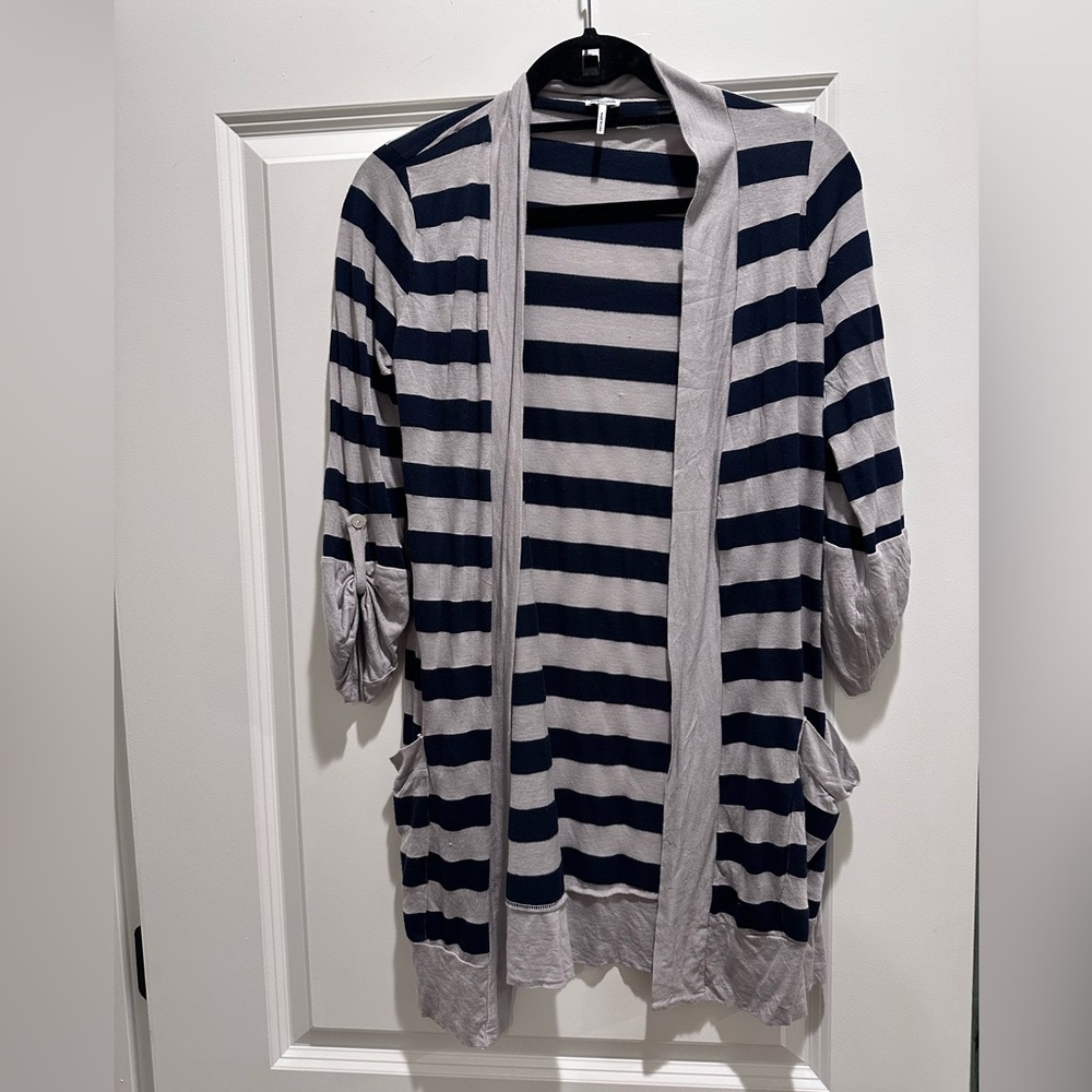 Splendid Navy and Gray Striped Sweater